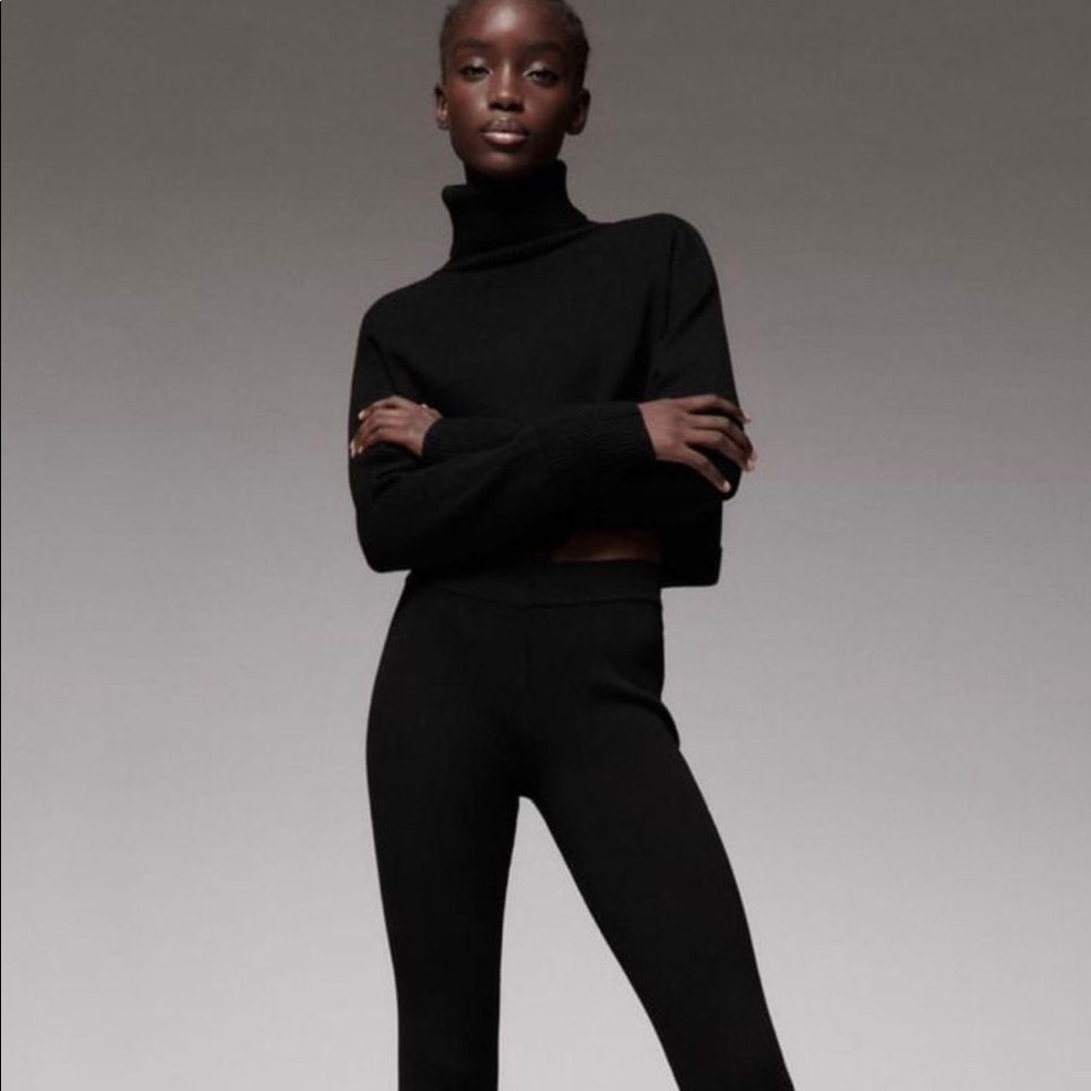 ZARA high collar black knit sweater
